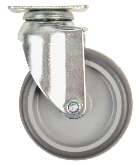 Møbelhjul dreibart m/plate mørkegrå 75 mm